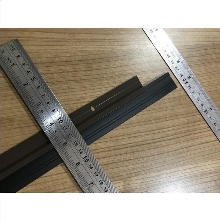 Door Seal Karet Penutup Celah Pintu Lis Aluminium Coklat Seal Hitam