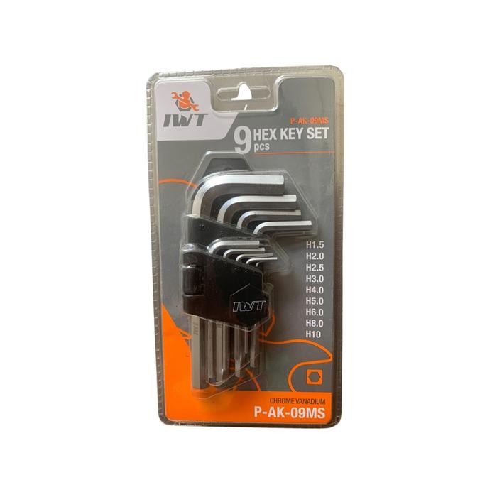 Kunci L biasa pendek set IWT CHROME VANADIUM