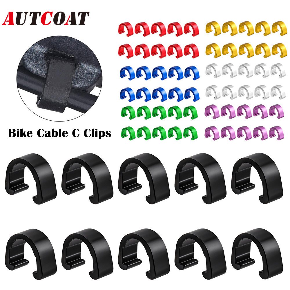 Metal Bicycle C-Clips Clamps Housing Hose Guide Clamps Bicycles Brake Cable Derailleur Shifter Cable