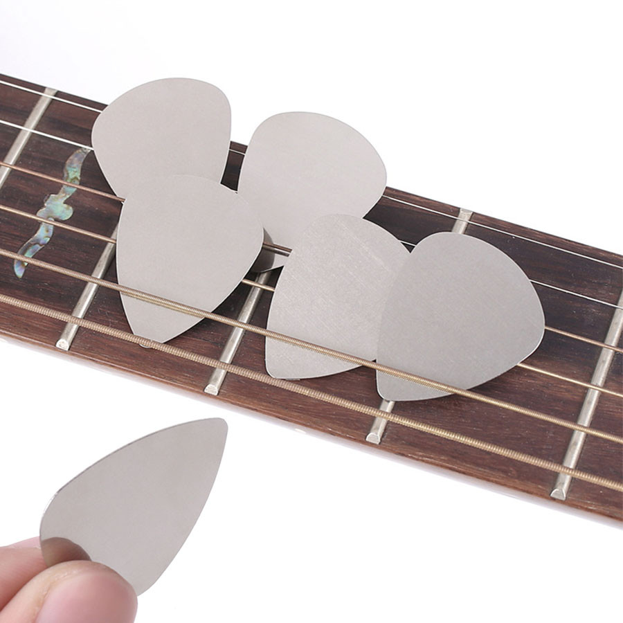 5/10pcs 0.3mm Stainless Steel Guitar Pick Acoustic Guitar Metal Plectrum for Electric Guitar Bass