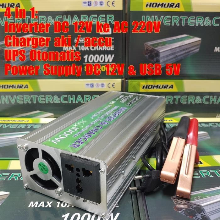 [Expert] Inverter 1000w 1000 watt plus Charger Aki 10a UPS Otomatis DC 12V to