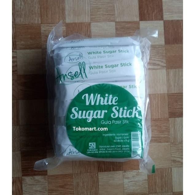 

(Allthebest) WHITE SUGAR STICK GULA PUTIH Ansell - Gula Pasir Stik isi 60 sachet