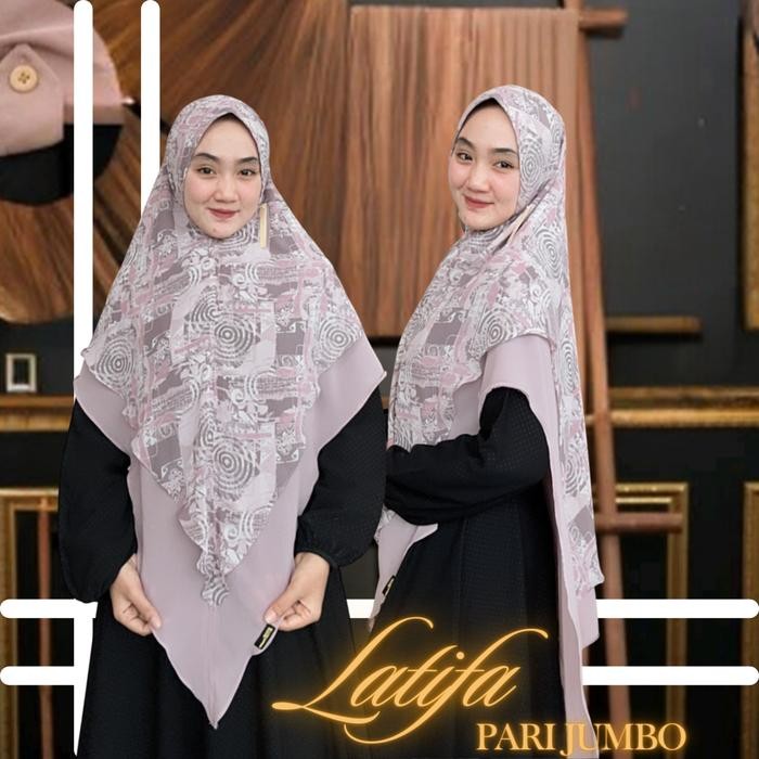 AYYUBY HIJAB INSTAN KHIMAR PARI LATIFA MOTIF JUMBO Softpad Ceruty BabyDoll Jilbab Printing syari