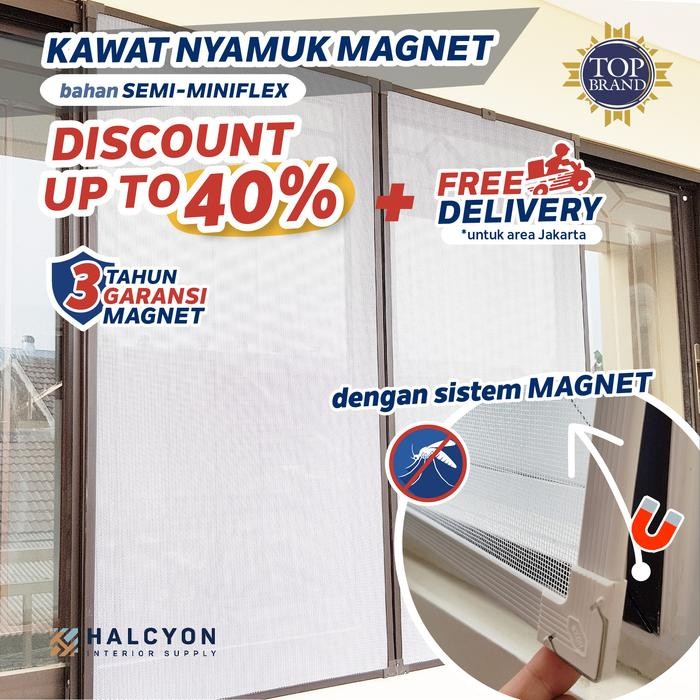 Kasa/Kawat Nyamuk Magnet Hoze Semi Miniflex Uk. Dibwah 0.5m2