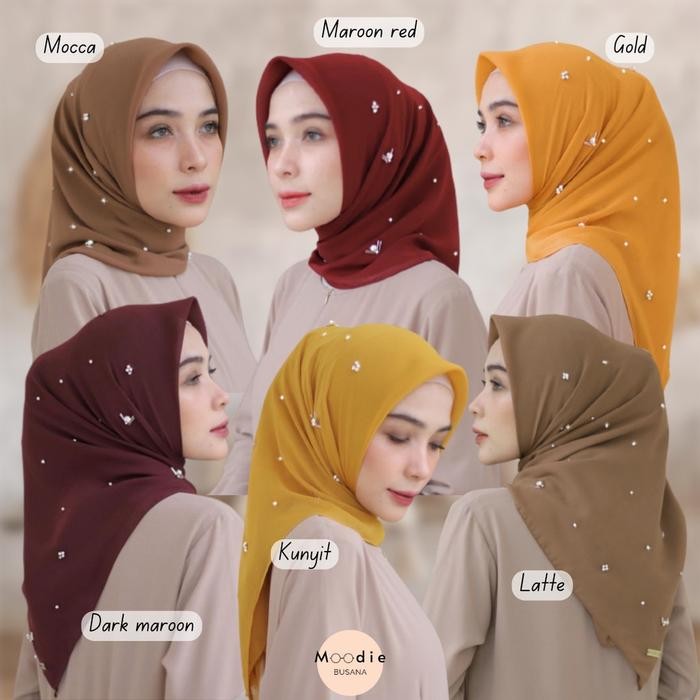 HIJAB BELLA SQUARE SEGI EMPAT PREMIUM MUTIARA SWAROVSKI DIAMOND MOTE