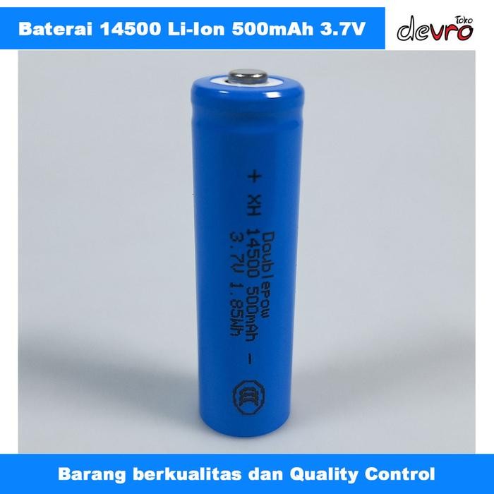 Baterai Rechargeable 14500 Li-Ion 3.7V 500Mah - 1 Pcs - Doublepow