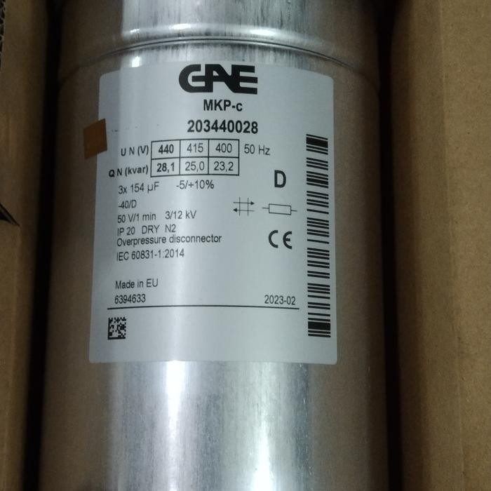 kapasitor 25kvar/capasitor 25kvar capacitor GAE MKPc 25kvar 3p 415V