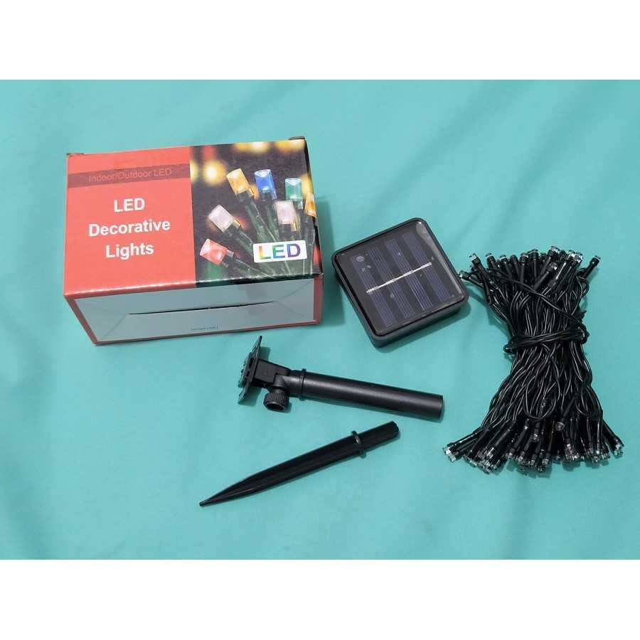 Visalux Vcd1007 Lampu Natal Solar Panel Warna Warni 100Led Rgb Outdoor Viral Fyp
