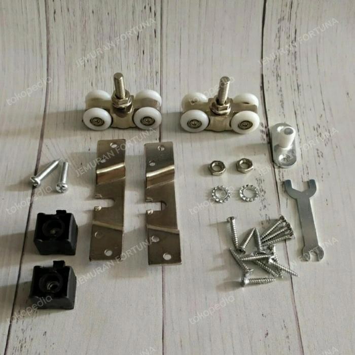 SET ACCECORIES RODA REL PINTU GESER GANTUNG SLIDING DOOR PINTU DOUBLE