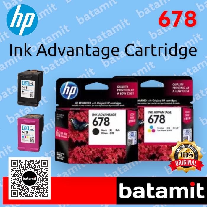 Ink Cartridge Tinta Printer hp 678 Original Ink Advantage Cartridge - hp678