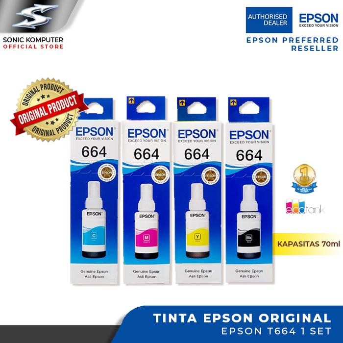 Tinta Epson Original T664 Tinta Epson Asli 664 Tinta Printer Epson
