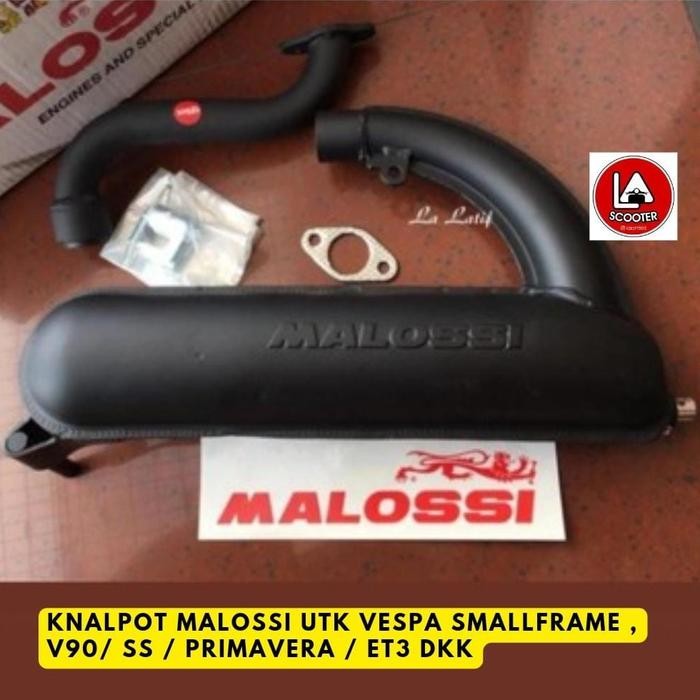 Knalpot Malossi banana hitam utk vespa smallframe pts dkk