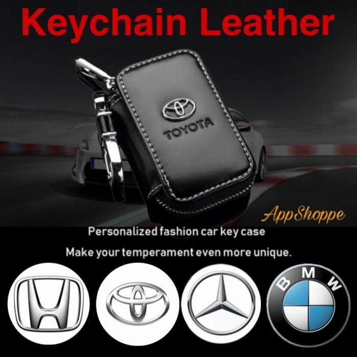 READY KEYCHAIN TOYOTA HONDA MERCEDES BMW BAG ZIPPER HOLDER CASE PU LEATHER