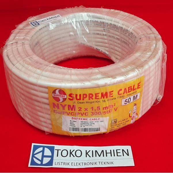 Terlaris Kabel Supreme Nym 2X1.5Mm Per Rol 50 Meter