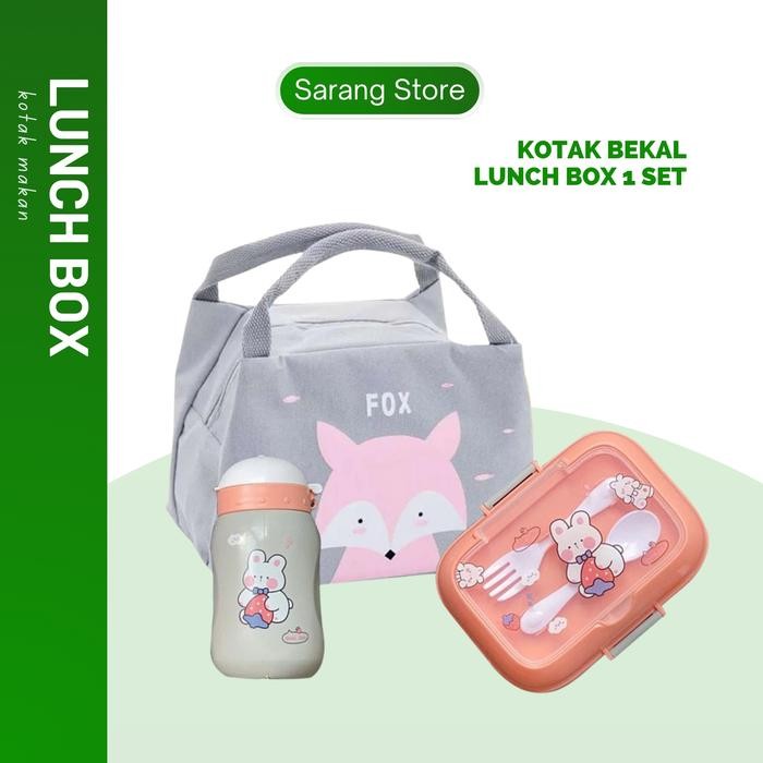 Tempat Makan Kuromi Set Tas Karakter Botol Minum Kotak Bekal Anak Sekolah TK SD Peremuan Laki Laki