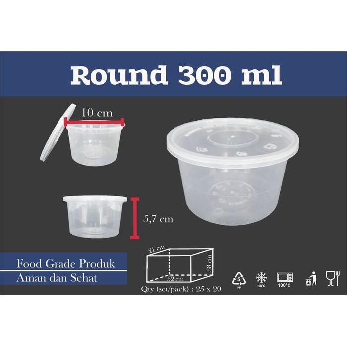 MANGKUK PLASTIK 300ml 500PCSBOWL/KOTAK MAKAN/THINWALL/CUP PDG