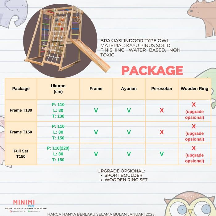 Brakiasi Type OWL - Wall Indoor Gym Kids Anak Tangga Brakiasi