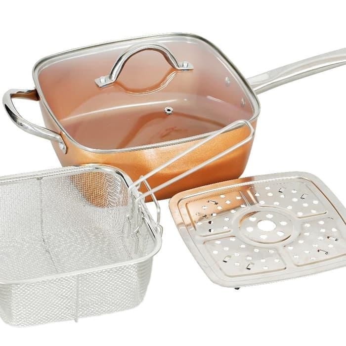 Square Pan With Lid 24Cm / Panci Kotak 24Cm Vicenza / Vsp24 Vicenza