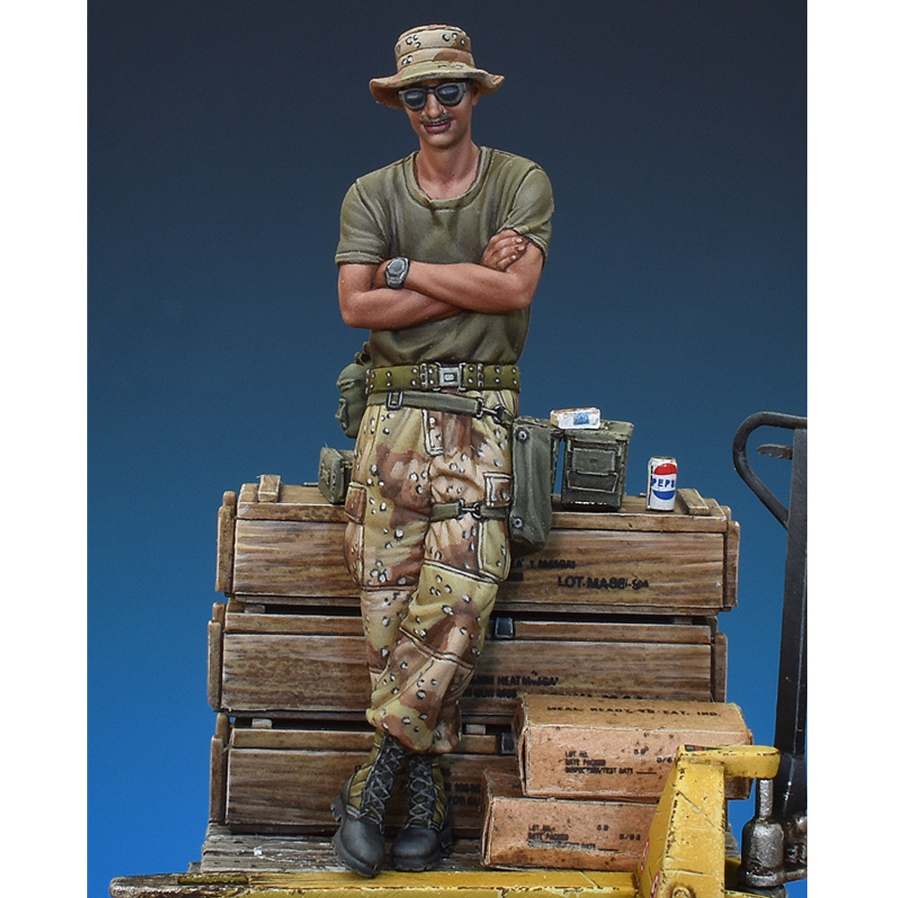 1/35 Us Army Driver At Rest Gulf War 1991, Resin Model Figure Soldier, Military Themes, Unassembled