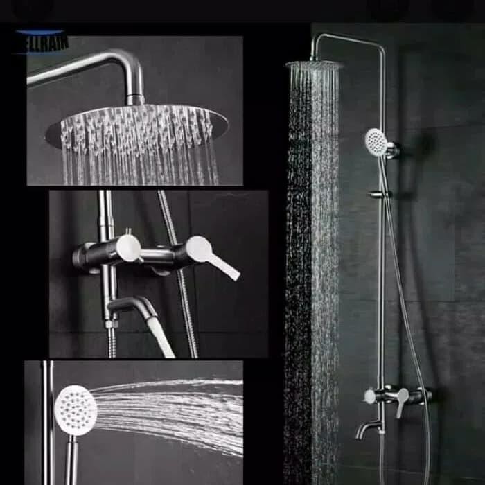 Terhemat Shower Tiang Kran Shower Air Panas Dingin Stainless