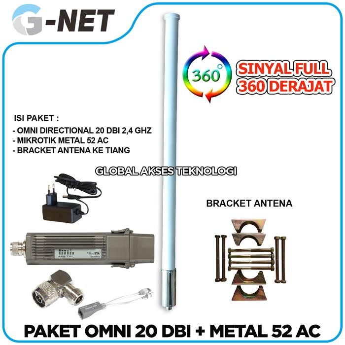 Ready paket hotspot antena outdoor GNET omni 20 dbi 2.4 ghz full 360 derajat