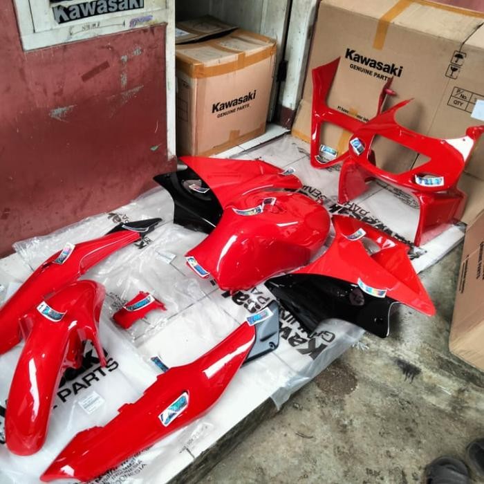 BODY FULL SET FAIRING BARONG TANGKI NINJA RR OLD ZX CBU MERAH FERARY