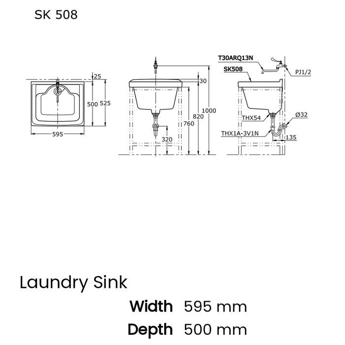 Berkualitas Loundry Sink Toto Sk508 Komplit Set / Toto Sk 508 Ory