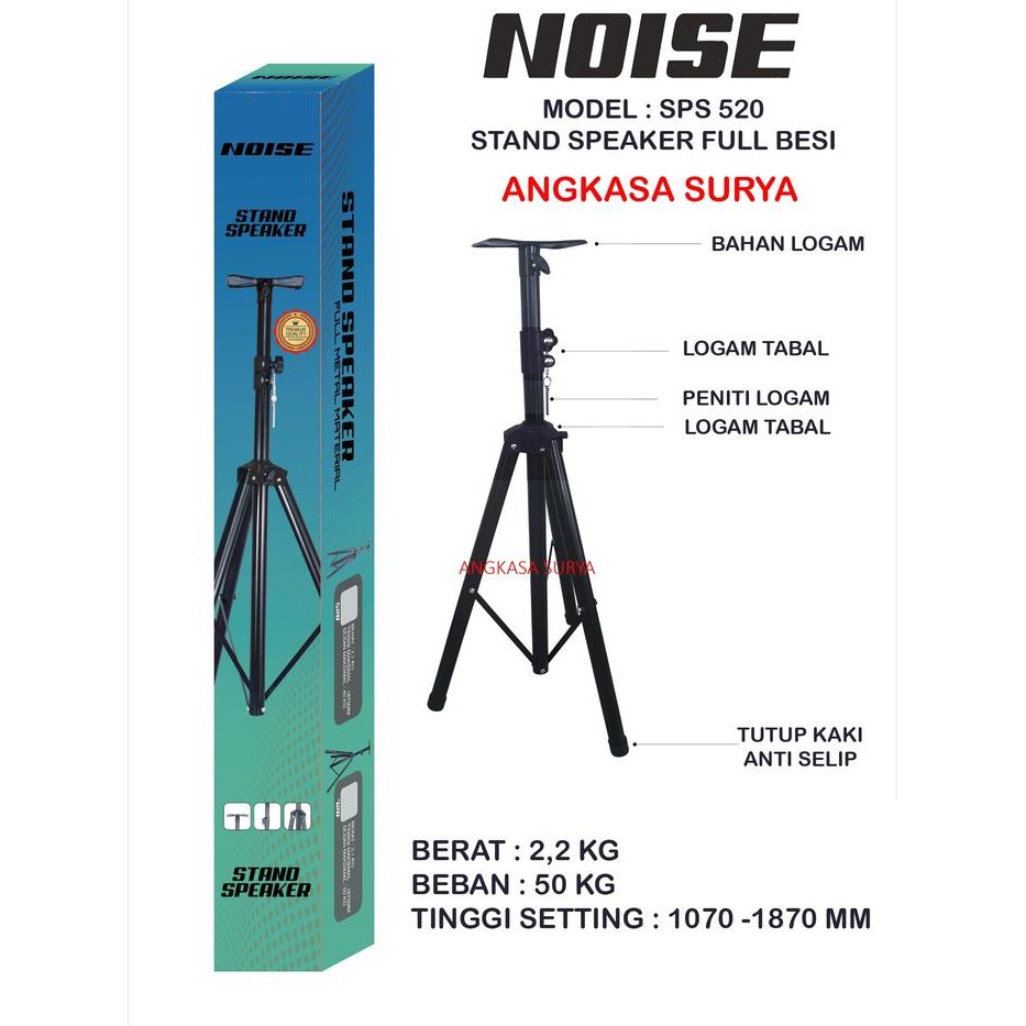 Stand Speaker Full Besi Sps520 Sps 520 Tripod Speaker Tiang Speaker Monitor Aktif Pasif Portable