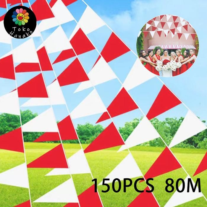 

Terlaris 150pcs Banner Bendera Merah Putih Segitiga / Bendera HUT RI 17 Agustus SALE