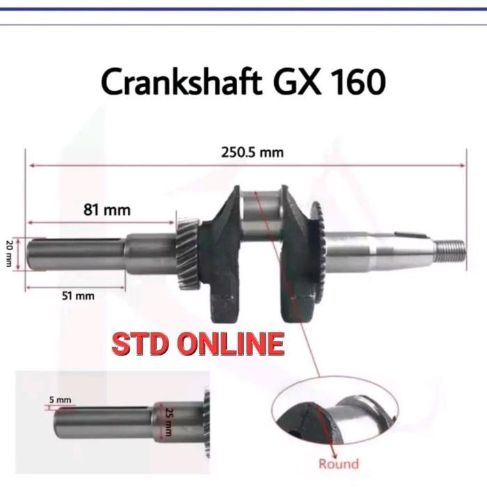 Terlaris Gx160 Crankshaft As Kruk Mesin Gx 160