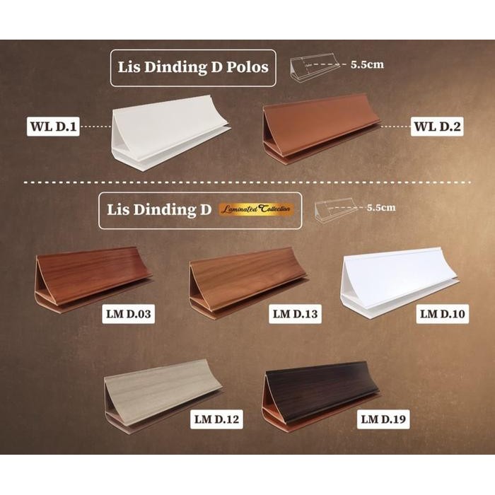 Lis Dinding Plafon Pvc Laminated Ukuran 5,5 cm