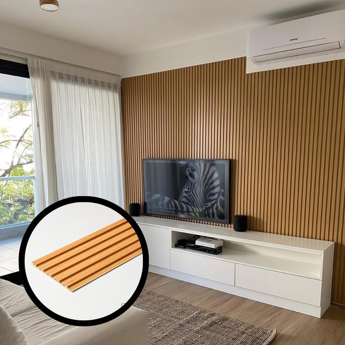 WPC Wood Wall Panel PVC Dekorasi Dinding Wallpanel Stiker Dinding