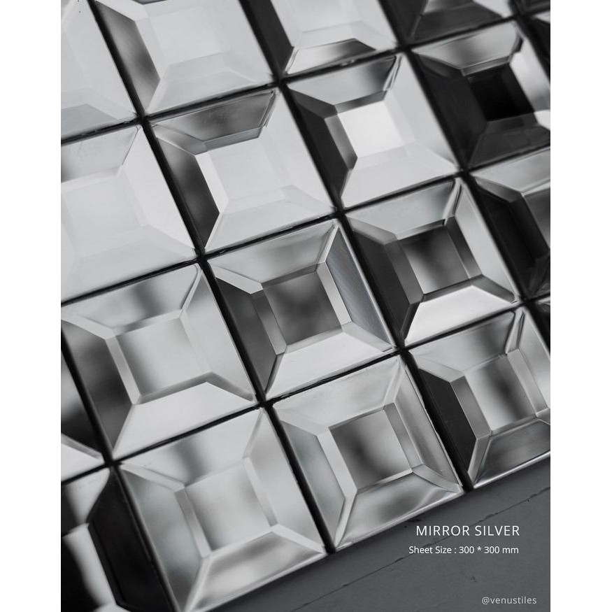 Mosaic Dinding Interior Mozaik Venus MIRROR SILVER