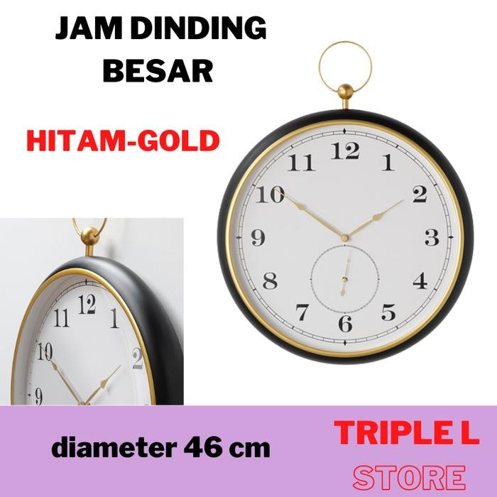 Jam dinding Unik Besar Mewah Elegan Silver Gold