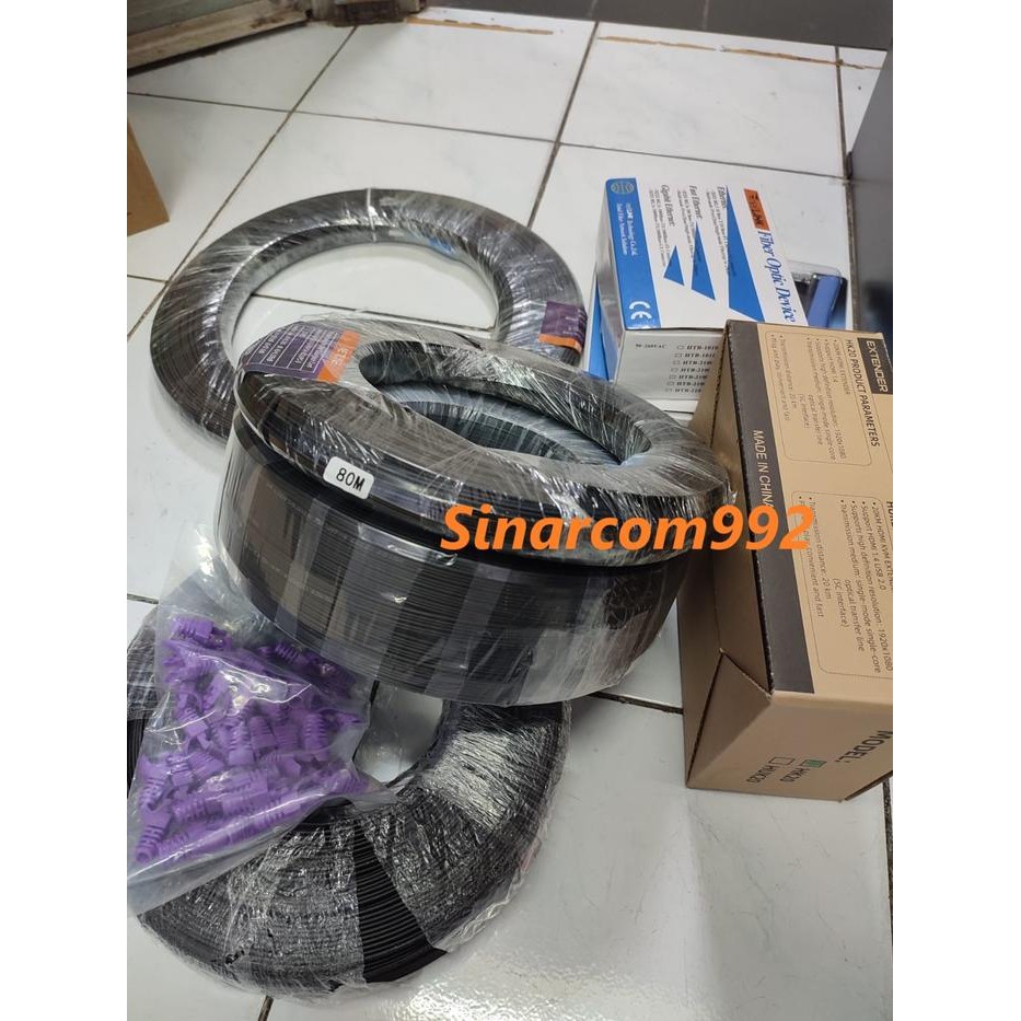 PREMIUM ORIGINAL Paket Kabel Fiber Optic / Optik FO 50m 80m 100m 120m 150m 200m 250m 300m 350m 400m