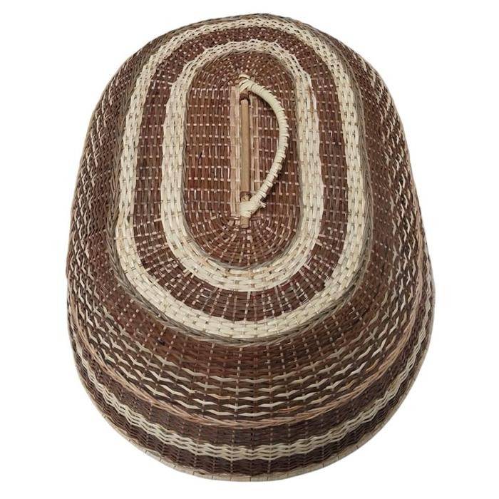 PREMIUM Tudung Saji Jumbo Kulit Rotan Asli dengan Motif Unik