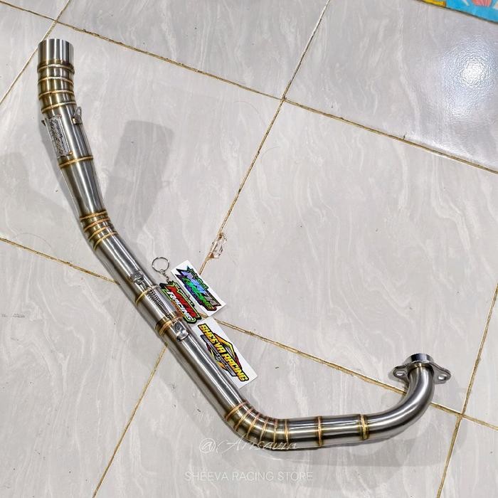 PREMIUM HEADER LEHERAN KNALPOT RACING MAFIA SATRIA FU 150 KARBU MODEL SEMI CENG DEPAN BISA STEP STD
