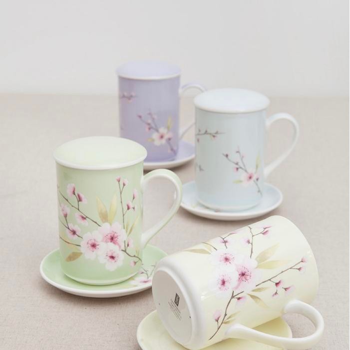 PROMO Saint James Blossom Mug 11oz with cover and saucer St James Ceramic