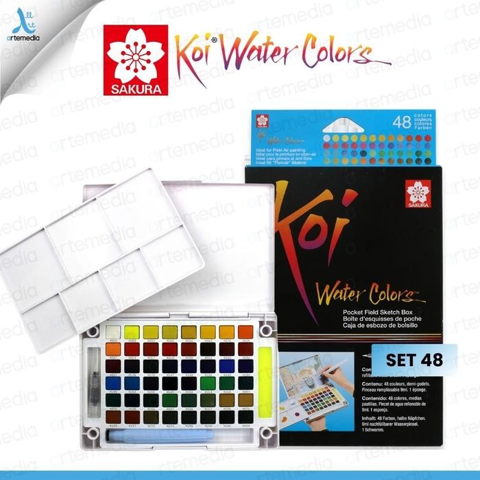 

PROMO! Cat Air Sakura Koi Watercolor 48 Pocket Field Sketch Box