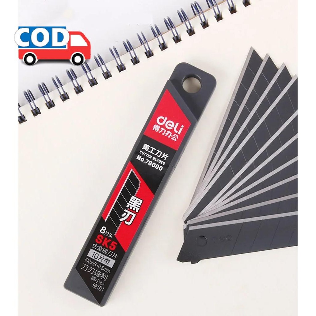 

Mata Pisau Refill Cutter 10PCS Alloy Steel SK5 18mm Tajam Isi Ulang Potong Kertas