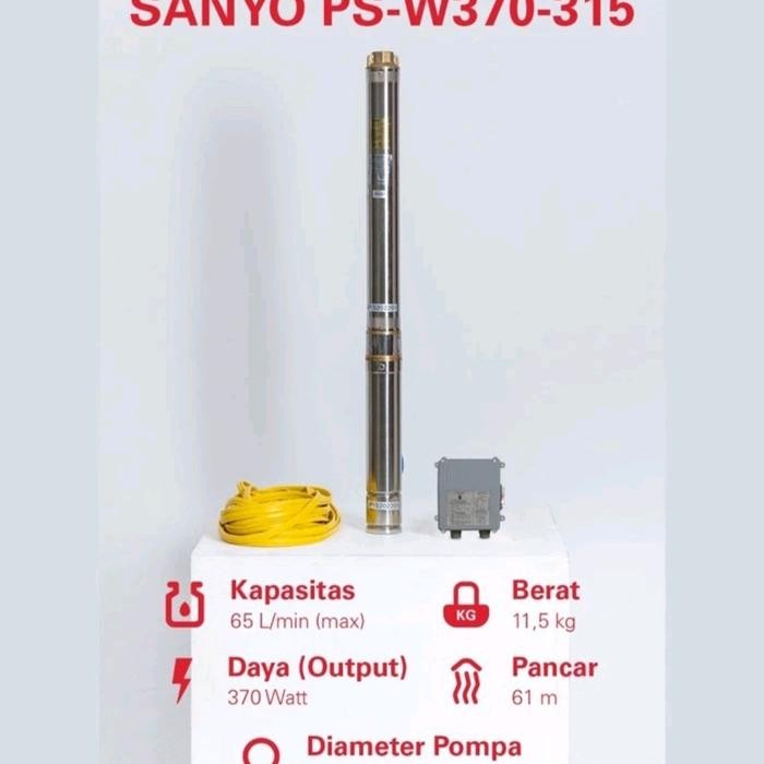 Pompa Celup Sanyo Psw 370-315 0,5Hp + Kabel 30M Submersible 370 Watt