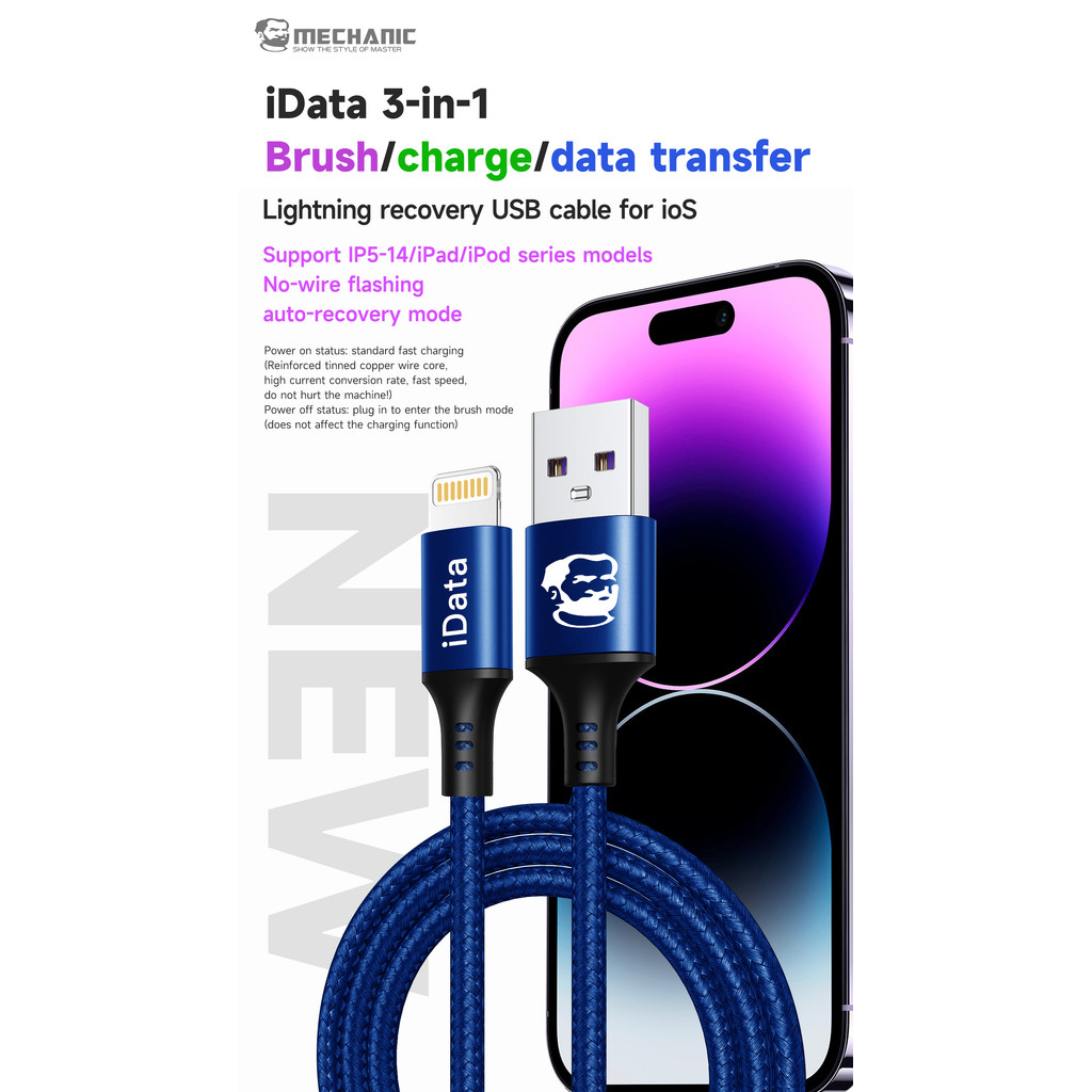 MECHANIC iData For IOS iphone ipad ipod recovery USB cable Lightning recovery Charging data transmis