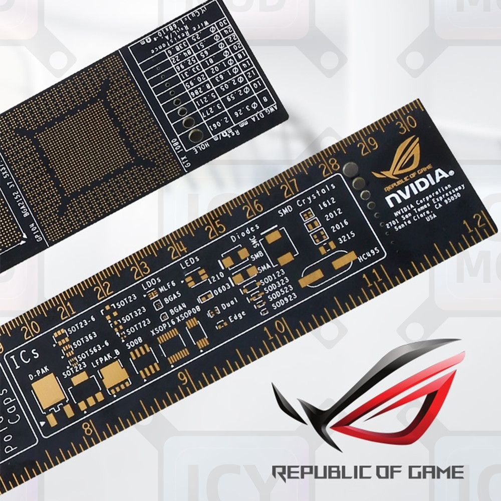 

30CM Gilded NVIDIA/ROG Belief Ruler Tube Measuring Tool Paiting Republic of Gamers Faith Decoration