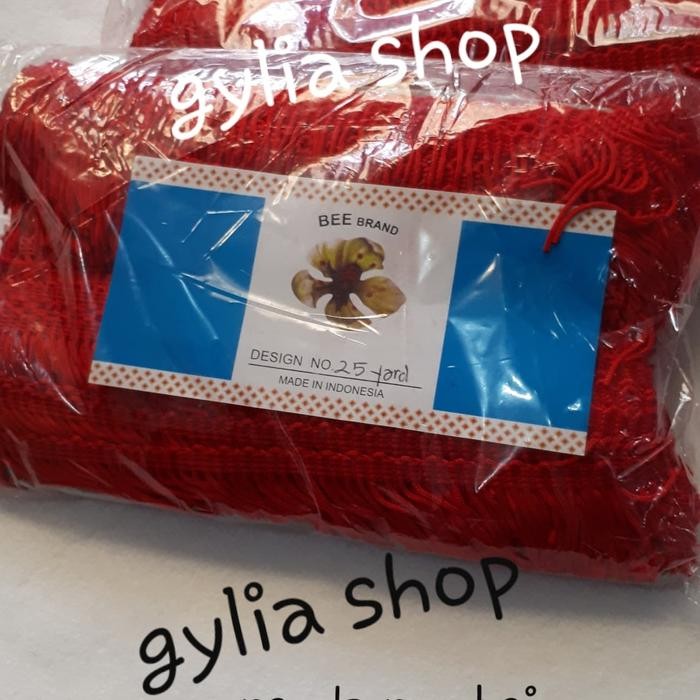 

Terlaris Renda Rumbai Merah / Rumbei Bendera / rumbei kain Slempang perpak SALE