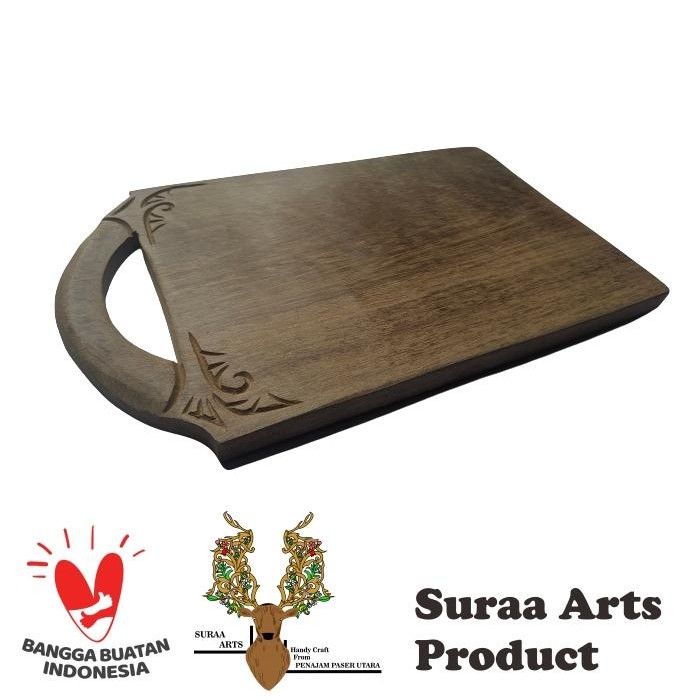 Telenan / Talenan Kayu Ulin Ukir *