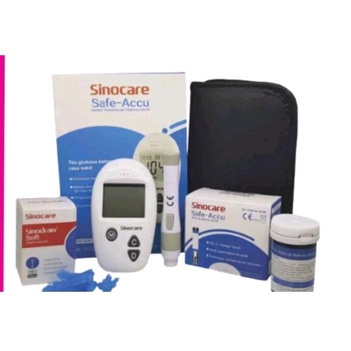 Alat Cek Tes Gula Darah Sinoheart Sinocare Saffe lengkap