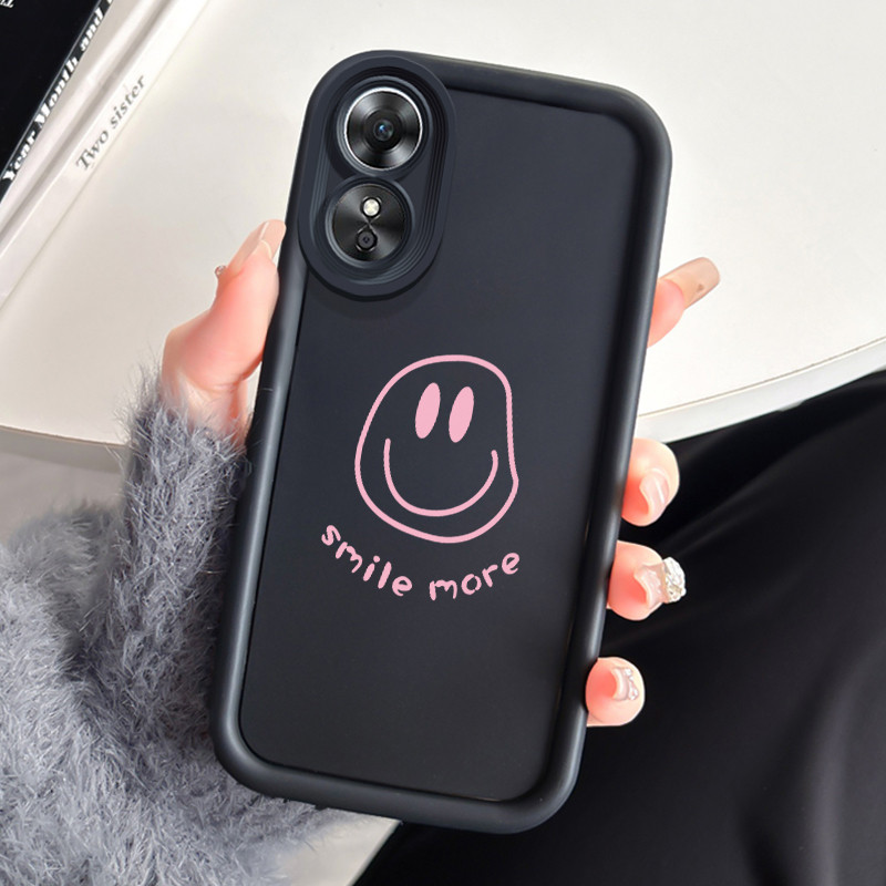 Casing Hp OPPO A17 OPPO A17K Case Casing Tas Emoji Alien HP Anime Softcase Seluler Kesing Silikon Ba