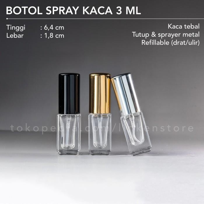 MARI MILIKI- BOTOL PARFUM 3ML SPRAY - KACA TEBAL KOTAK - MINI TRAVEL SIZE TESTER