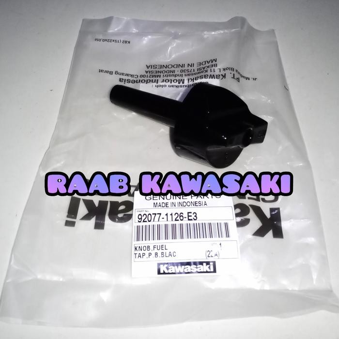 TERLARIS KNOB PUTERAN KERAN BENSIN HITAM KAZE R ORIGINAL KAWASAKI