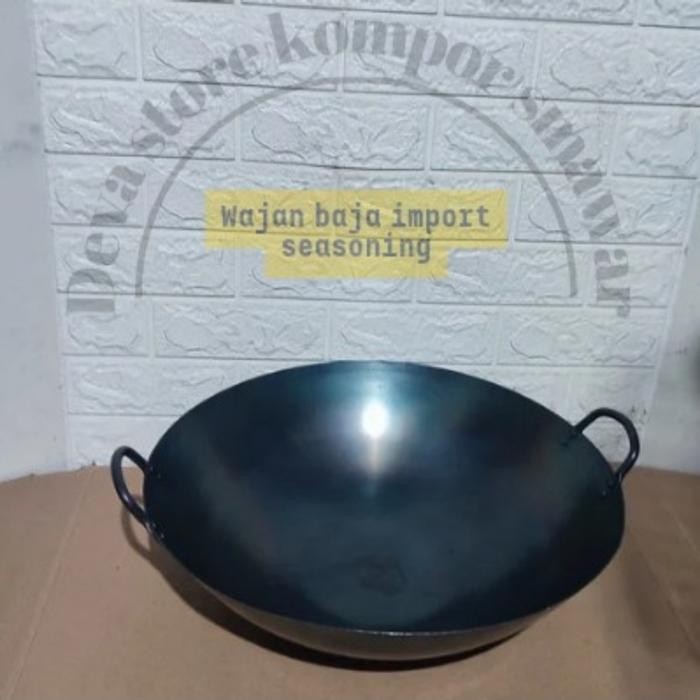Wajan Baja Import Seasoning 50 Cm Tebal 2Mm Gratisongkir